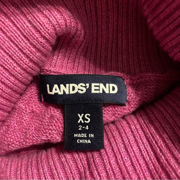 Lands End Purple Textured Cotton Turtleneck Tunic Sweater - Picture 4 of 5